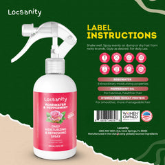 Locsanity loc refresh spray mist in action, refreshing scalp and hair
