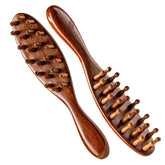 Locsanity Sandalwood Locs Brush with ergonomic grip for comfortable detangling.