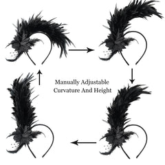 Loieryk Feathers Fascinator Headband lightweight and comfortable for all-day wear.