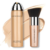LOKFAR AirBrush spray bottle closeup shows a lightweight breathable base for natural skin