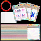 Lokyango nail packaging bags holographic closeup showcases rainbow glow for premium presentation.