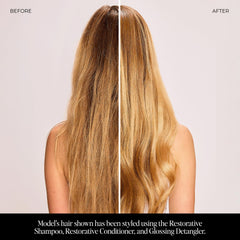 LolaVie Restorative Conditioner pump enables smooth, controlled application for detangled hair.