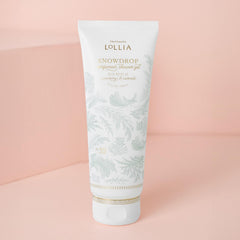 LOLLIA Snowdrop Shower Gel winterberry and cashmere fragrance for uplifting showers