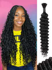 LOLLY HAIR deep-water-wave-18in shows natural texture for easy braiding.