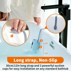 lollyes suction-cups-install demonstrates stable mounting on tub edges.