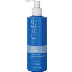 LOMA Calming Crème bottle showing weightless hydration and frizz control for everyday styling