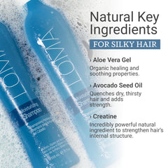 LOMA Moisturizing Shampoo bottle back shows sulfate-free and gluten-free ingredients