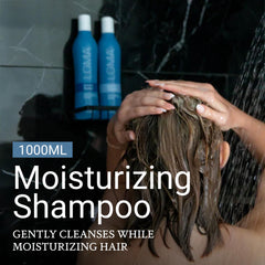 LOMA Moisturizing Shampoo label close-up highlighting color-safe formula