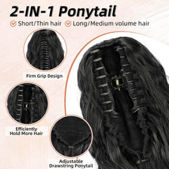 Lommel pony-tail clip-top detail shows secure one-step attachment.