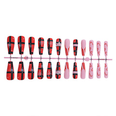 Lomxene nails worn on hand for quick party-ready look