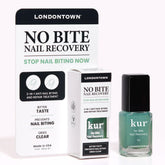 LONDONTOWN No Bite bottle closeup highlighting bitter formula for nail growth and bite deterrence