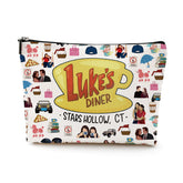 LONGXIN Gilmore inspired makeup bag front view highlighting its spacious interior for cosmetics