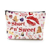 LONGXIN Singer Merch Makeup Bag front view highlighting waterproof fabric and sturdy zipper for on-the-go