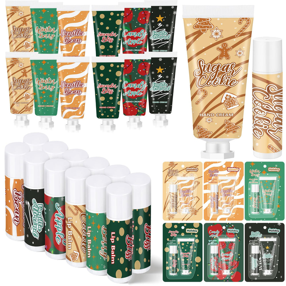 Loopeer Christmas hand cream gift set packaging with festive cards, ideal stocking stuffers.