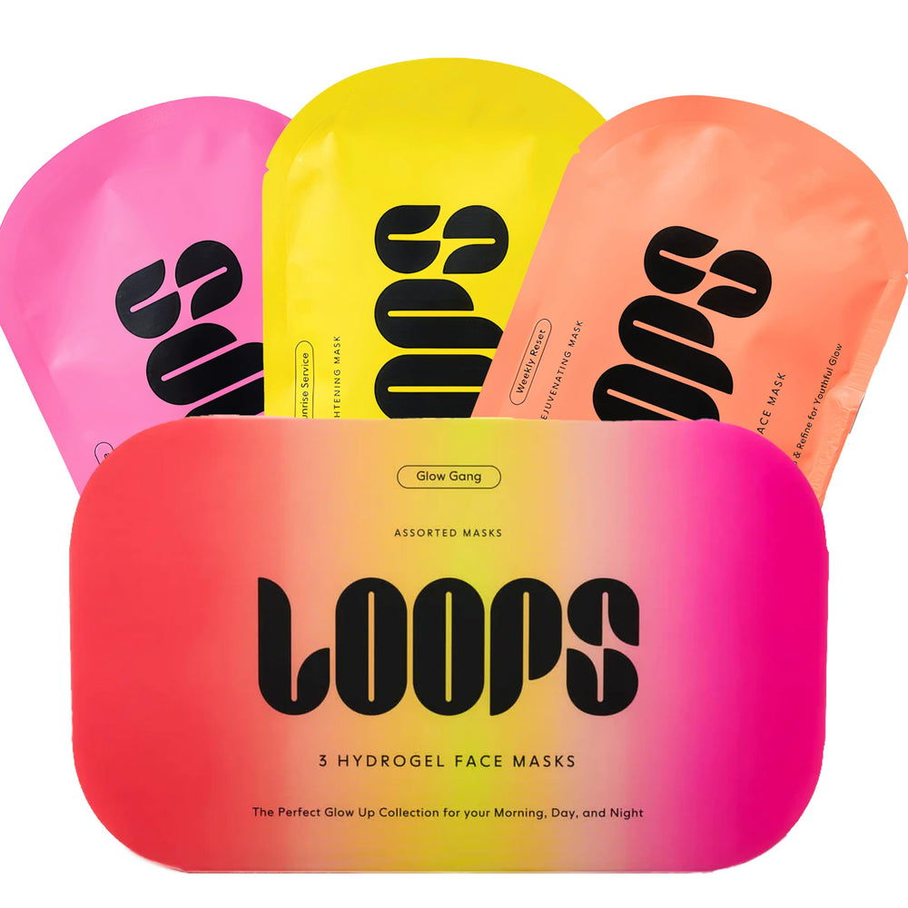LOOPS Gang Mask Set packaging image shows a gift-ready skincare solution.
