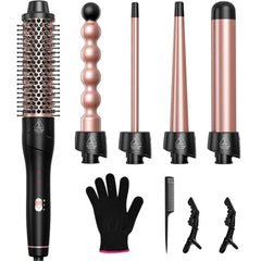Lopeie 5-in-1 wand-curler set curling-wand-0-5-1-inch for versatile looks