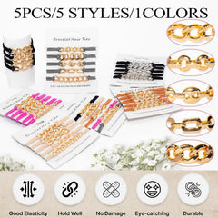 Loqpol Cuban Chain charm hair tie provides durable grip and trendy elegance.