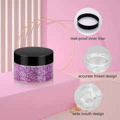 Loretoy transparent cosmetic containers showcase clear, reusable PET material