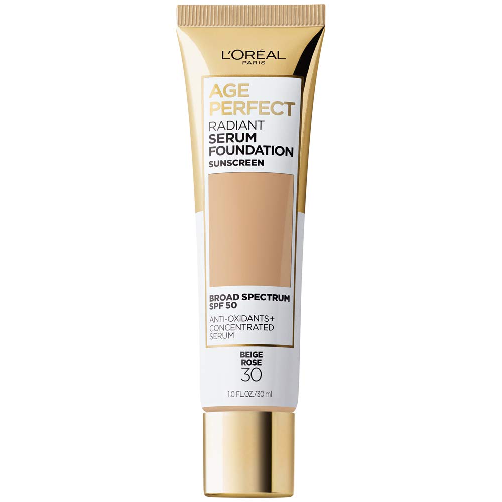 L'Oreal Age Perfect bottle Beige Rose shows radiant, hydrating finish