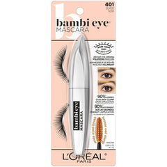 L'Oreal Paris Bambi Eye mascara wand close-up shows long and short bristles for lash separation