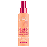 L'Oreal Paris front bottle of Heat Slayer pre-iron spray showing packaging and benefit