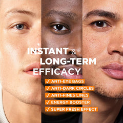 L’Oréal Men Expert eye roll-on dispensing action demonstrates cooling boost for tired eyes.