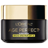 L'Oreal Paris Age Perfect Day Moisturizer SPF25 jar brightens skin with hydrating texture