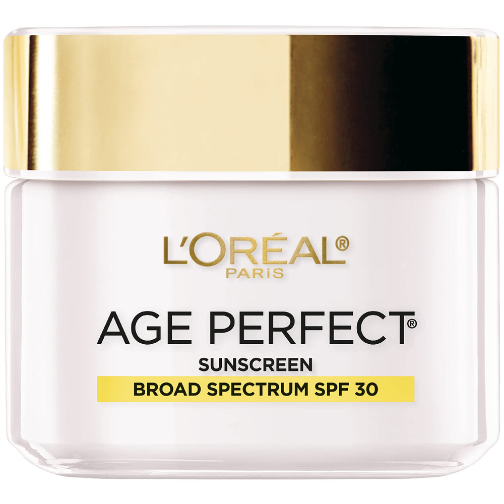 L'Oreal Paris Age Perfect Collagen Expert day moisturizer jar closeup shows rich hydration.