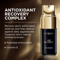 L'Oreal Paris Age Perfect Eye Cream texture swirl highlights smooth application.