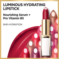 L’Oréal Paris Age Perfect Lipstick Rosewood application demonstrates nourishing hydration.