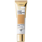 L'Oreal Paris Age Perfect Radiant Serum Foundation bottle closeup for radiant daily wear