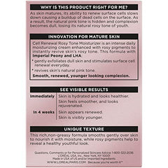 L'Oreal Paris Age Perfect Rosy Tone rosy pigments on skin provide instant rosy tone revival.