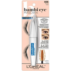 L'Oreal Paris Bambi Eye Mascara brush detail highlights long and short bristles for full lash separation.