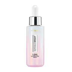 L'Oreal Paris Brightening Serum bottle close-up hints at radiant skin.