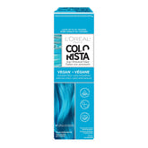 L'Oreal Paris Colorista turquoise bottle shows color-depositing formula for blonde hair.