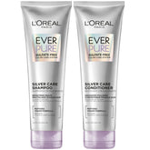 L'Oreal Paris EverPure silver care shampoo bottle for vibrant gray hair.