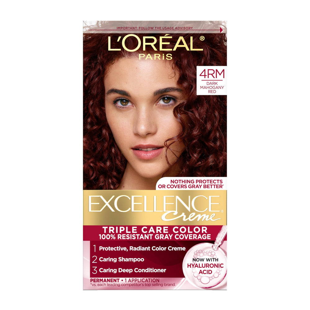 L'Oreal Paris Excellence Crème box packaging shows gray coverage option.