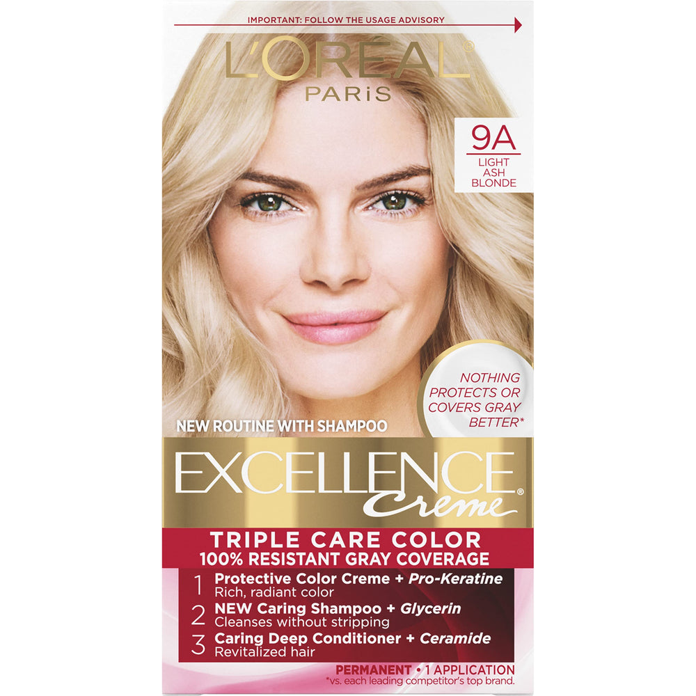 L’Oreal Paris Excellence Creme color-application shows even root-to-tip color with creamy non-drip formula