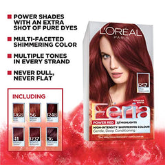 L'Oreal Paris Feria packaging and swatches highlight bold, fashion-inspired shade options