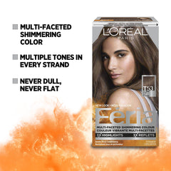 L'Oreal Paris Feria Power Shimmer Conditioner bottle demonstrates after-color hydration.