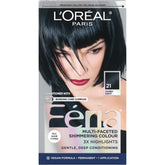 L'Oreal Paris Feria Starry Night bottle closeup shows deep black shimmer for bold color.