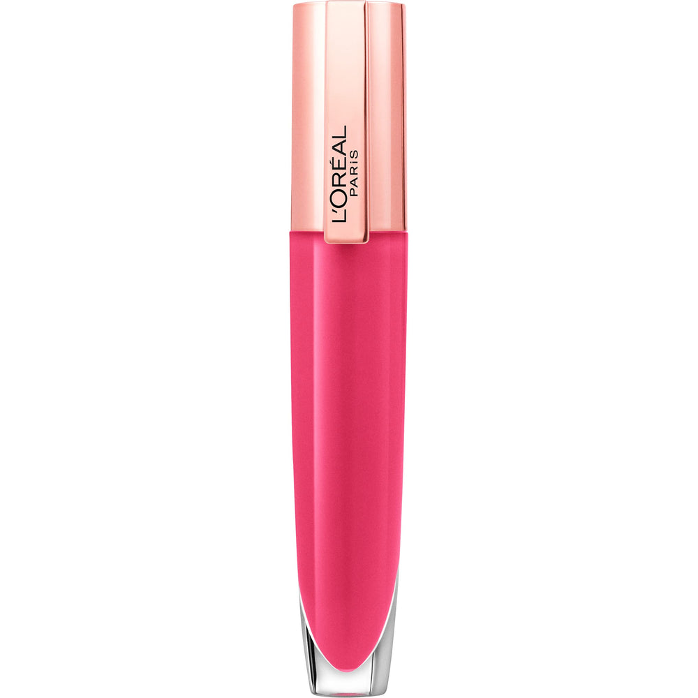 L'Oreal Paris Glow Paradise closeup shows pomegranate hydration on lips.