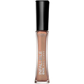 L’Oréal Paris Infallible 8HR Lip Gloss Coral Sands swatch on pout with rich color.