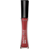 L'Oreal Paris Infallible 8HR Gloss Suede bottle shows long-lasting color and shine.