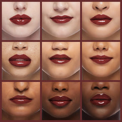 L’Oréal Paris Infallible Raisin on lips shows smooth, glossy finish