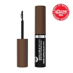 L'Oreal Paris Infallible Brow Mascara 3D micro-grip brush captures hairs for fullness.