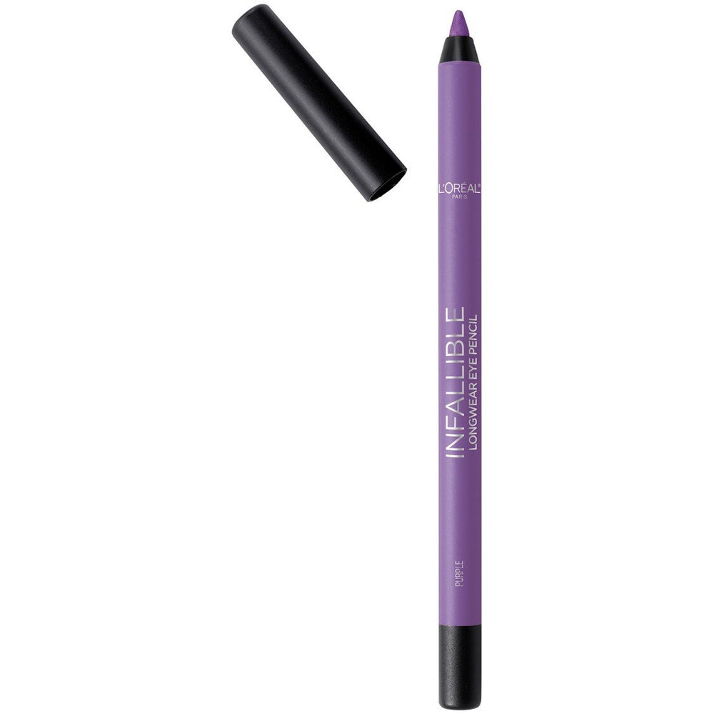 L'Oreal Paris Infallible Pro-Last Pencil Eyeliner purple swatch showing rich color that lasts.