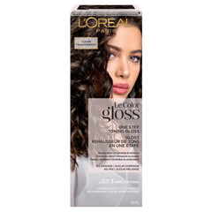 L'Oreal Paris Le Color One Step Toning Hair Gloss bottle closeup shows nourishing shine for all colors