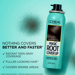 Close-up of gray root coverage with Magic Root Cover Up