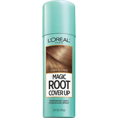L'Oreal Paris Magic Root Cover Up spray in dark blonde conceals gray roots quickly with seamless touch-up